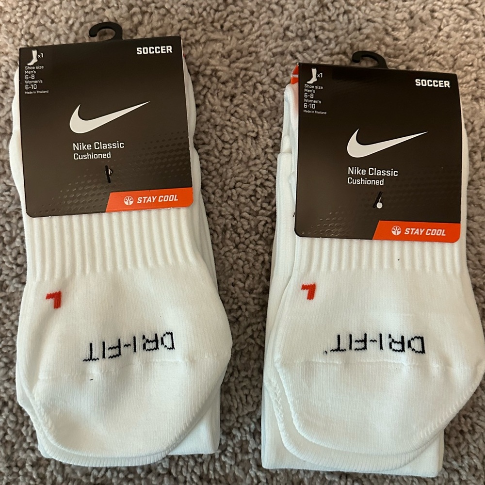 Nike Dri-FIT White Soccer Socks